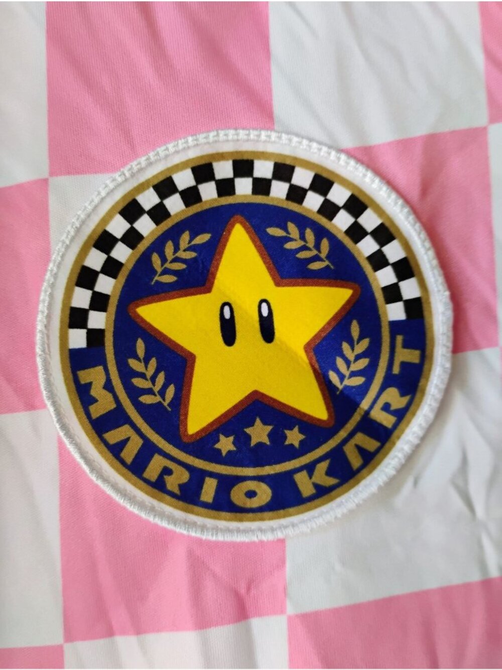 Mario Kart Princess Peach Pink Checkered Polo Shirt Size S - Picture 5 of 9